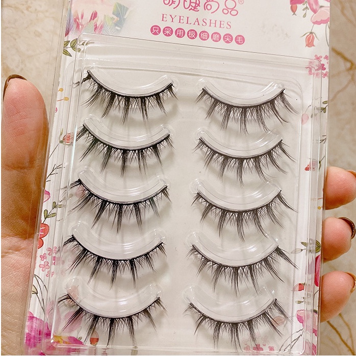 [Hàng mới về] Thân cây mỏng to! Set 5 Lông Mi Giả Màu Đen Siêu Mịn Phong Cách Nhật Bản Cho Búp Bê