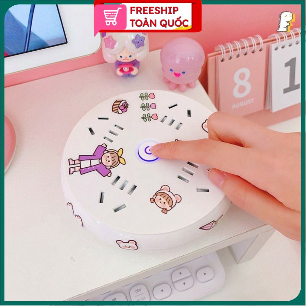 PVN30212 Ổ Cắm Điện Đa Năng Chống Giật Thông Minh  Dễ Thương T2 .