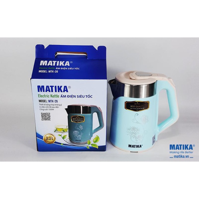 ấm siêu tốc matika 2,3 lít