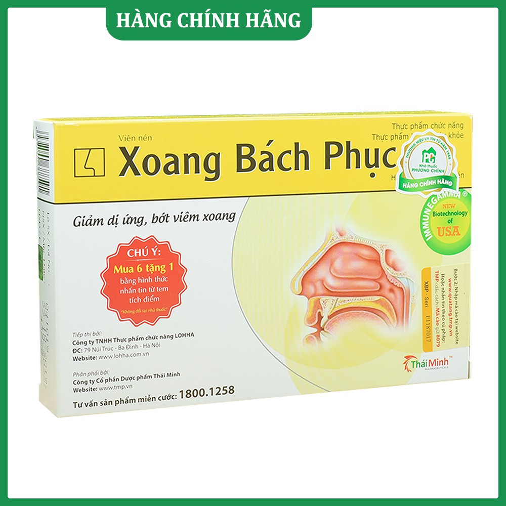 Xoang Bách Phục - Giảm Dị Ứng, Tăng Cường Miễn Dịch Hộp 20 Viên