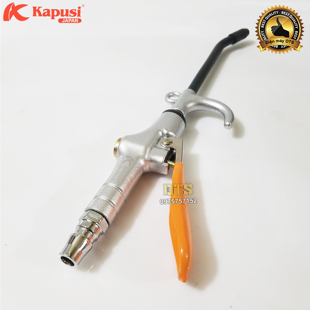 Súng xì khô, xịt hơi công nghiệp Nhật Kapusi thép Chrome không gỉ 187PSI