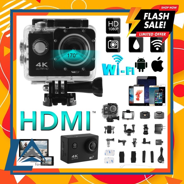 (Thiếu Khách). Camera Hành Động Kết Nối Wifi Kogan 4K - Có Kết Nối Wifi | BigBuy360 - bigbuy360.vn