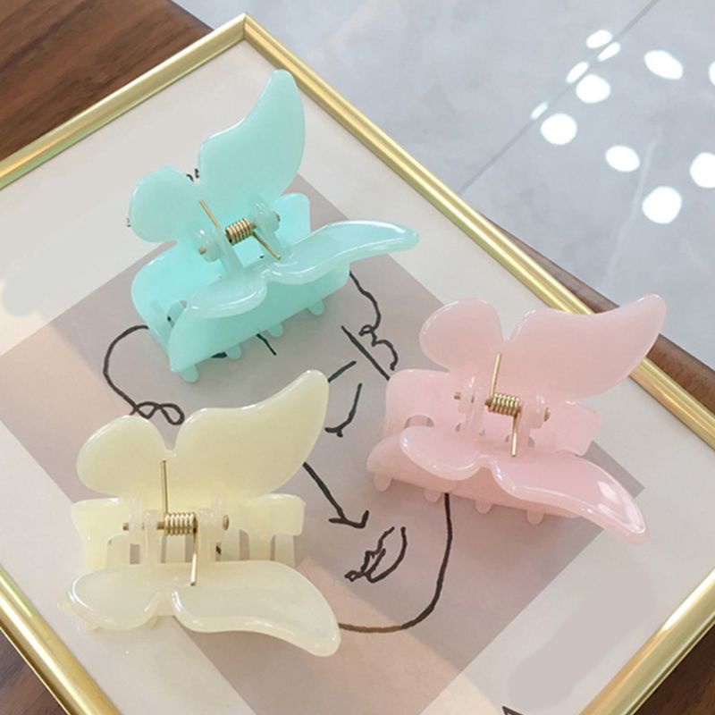Kẹp Tóc Càng Cua Bằng Acrylic Màu Sắc Ngọt Ngào Phong Cách Pháp Cổ Điển Thời Trang Cho Nữ