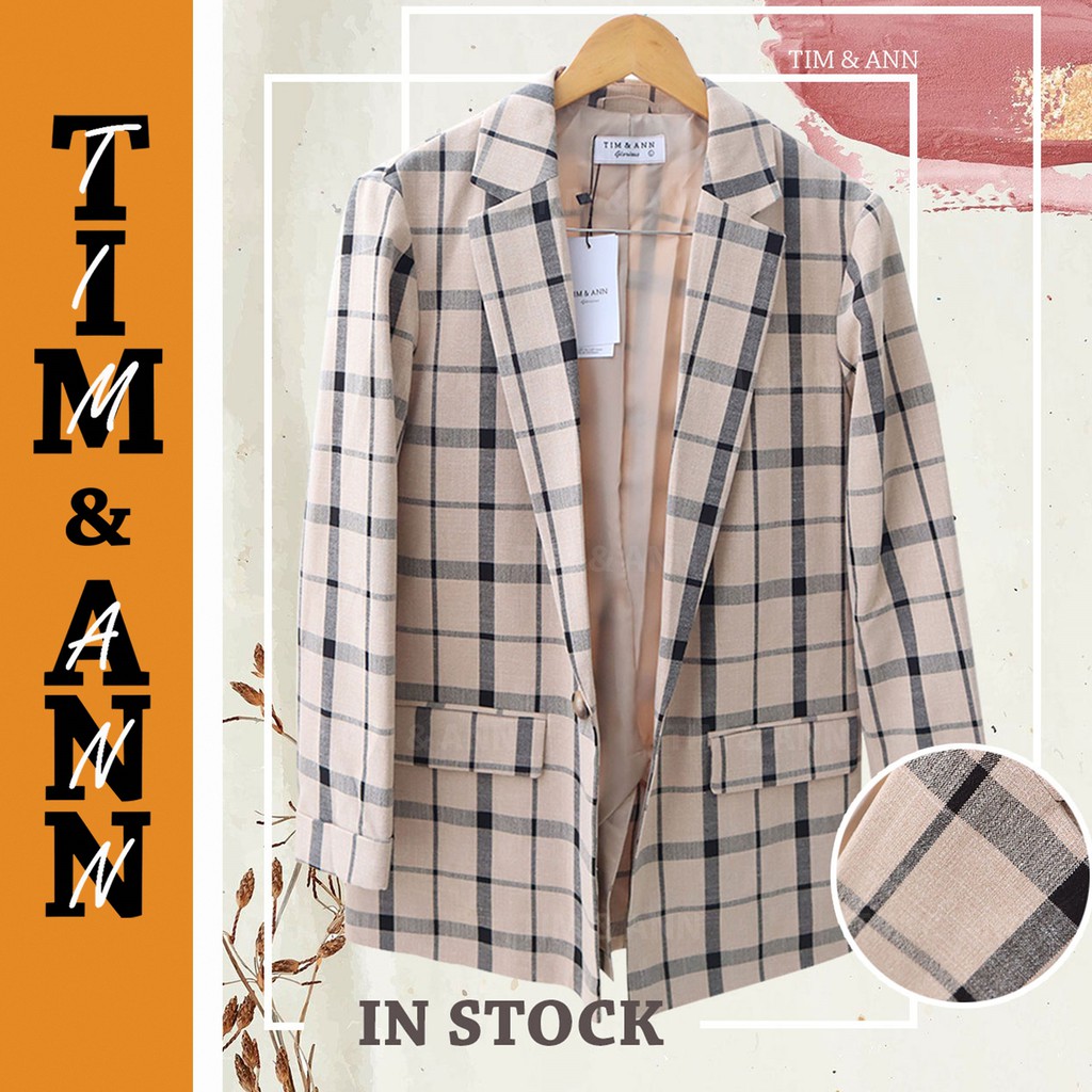 Áo Blazer Nữ 2 Lớp Dáng Suông - Túi Trước 0109MT - Thời Trang Nữ Tim & Ann