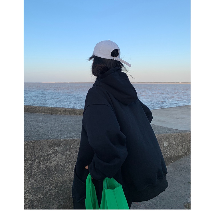 Áo Khoác Hoodie Thêu Chữ Mới Cho Nữ