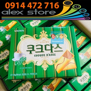 Bánh quy kem couque d'asse vienna coffee crown hàn quốc 128 gram