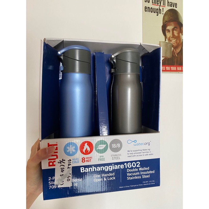 Bình giữ nhiệt nóng lạnh BUILT NY Slide Lock 709ml (USA)