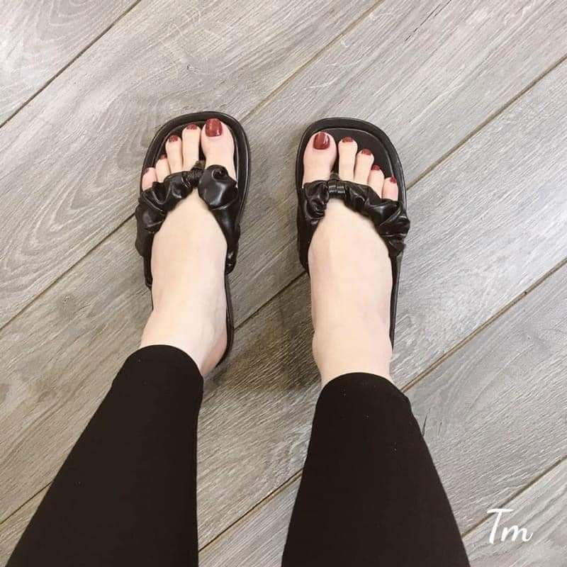 Dép Bánh Mì Kẹp Nhún Đế Đúc Nữ Cao 3 Phân