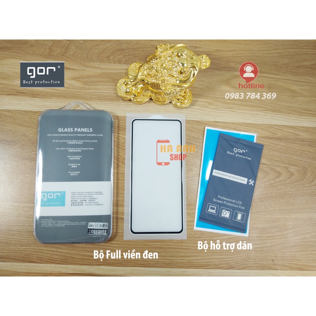 Bộ Kính cường lực Samsung S10 Lite Full viền đen theo máy 9H hãng Gor cao cấp (Tặng mã freeship toàn quốc)