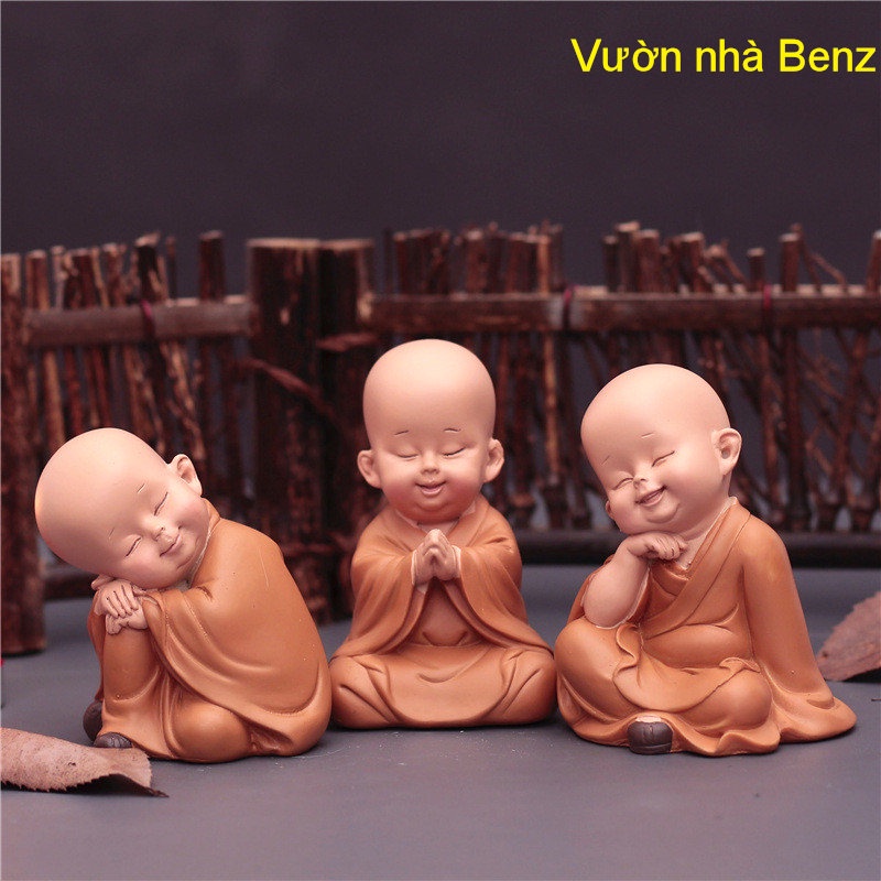 Bộ 3 chú tiểu ÁO NÂU dễ thương GIÁ RẺ CÓ QUÀ TẶNG, Hàng bao bể khi giao