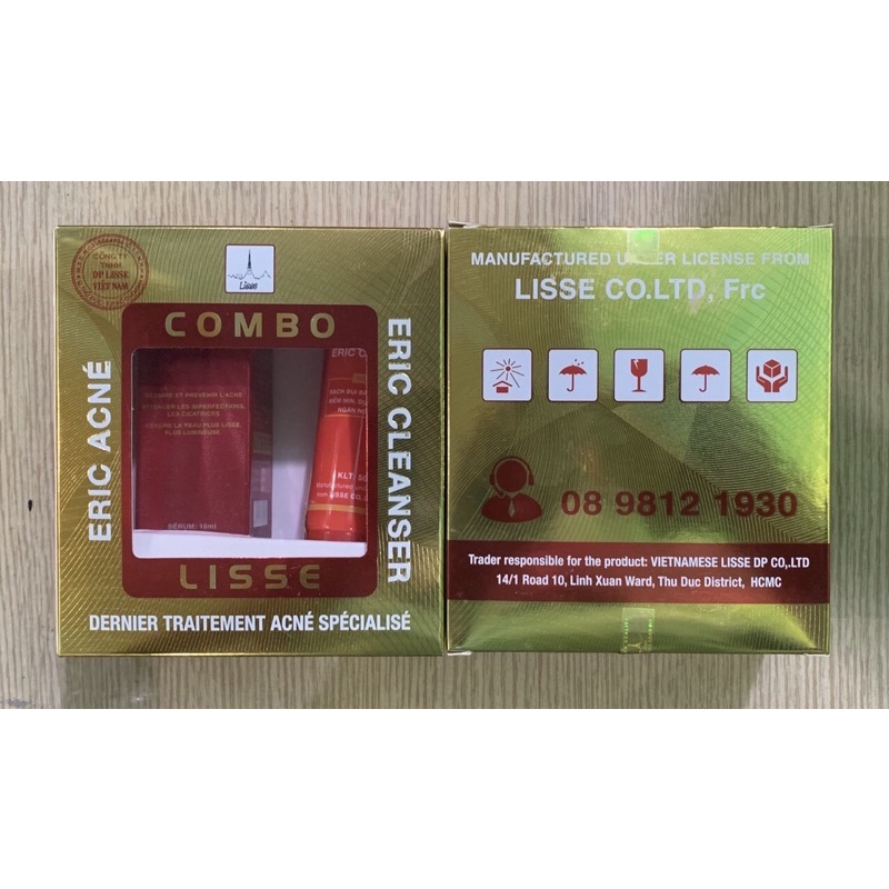 Combo Serum ERIC ACNÉ+ Sữa Rửa Mặt  ERIC CLEANSER - giúp: giảm và ngăn ngừa mụn, làm mờ các vết thâm, sẹo do mụn