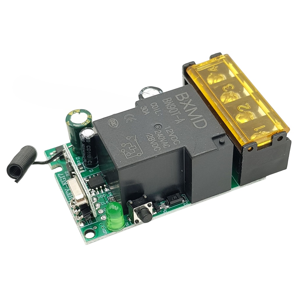Bộ điều khiển thiết bị từ xa RF 433Mhz 30A 12VDC 1 kênh (Không kèm remote) Công suất lớn