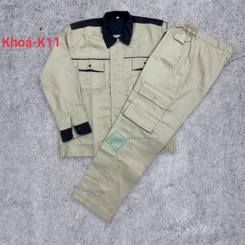 Áo lẻ bảo hộ lao động kéo khoá có túi bụng