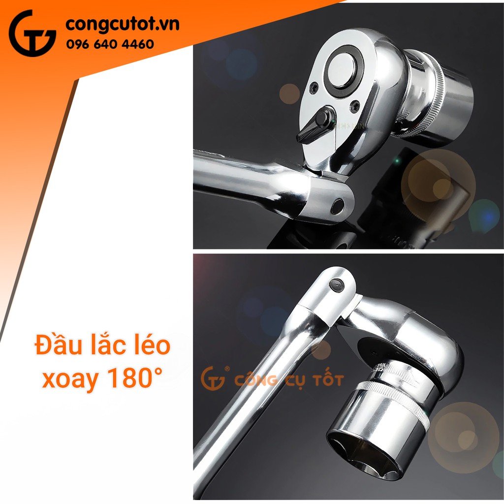 Cần siết lắc léo tự động đảo chiều 1/4 inch cán tăng 21-28cm