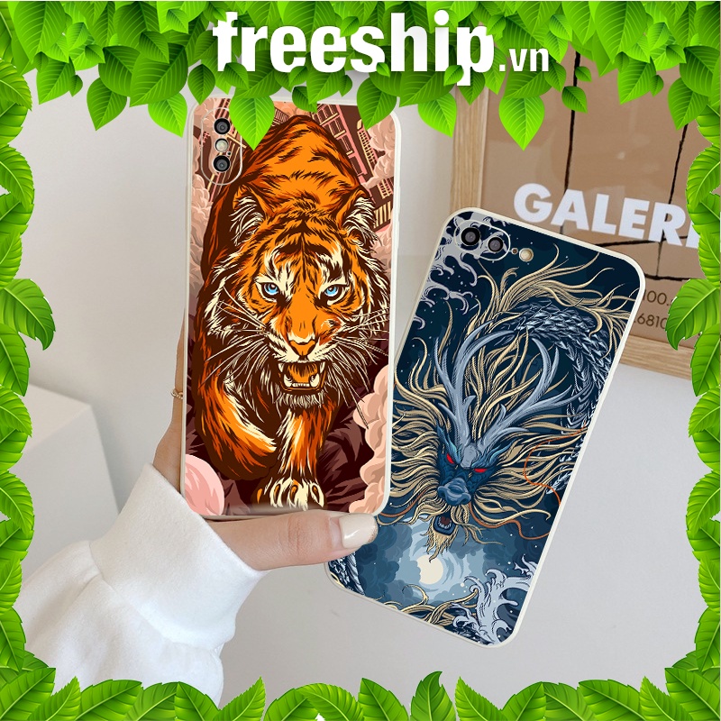Ốp lưng iphone cạnh vuông ốp iPhone Tiger RỒNG HỔ 6plus/6s/7/7plus/8/x/xr/xs/11/12/pro/max/plus/promax E102