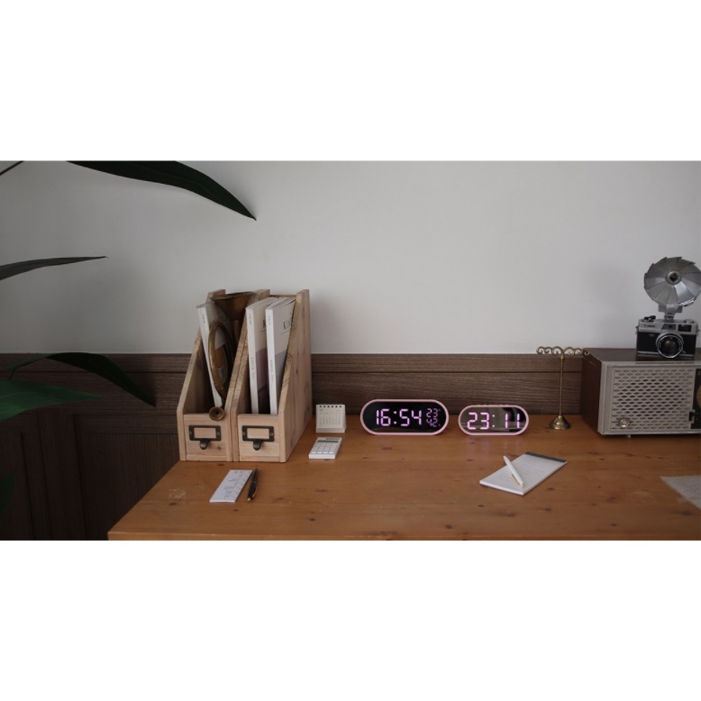 Đồng hồ điện tử tráng gương để bàn đèn LED mini Mooas Hàn Quốc
