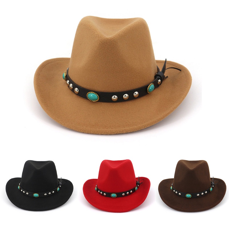Mũ Cao Bồi Rộng Vành Phong Cách Dân Tộc Phương Tây Cho Nữ