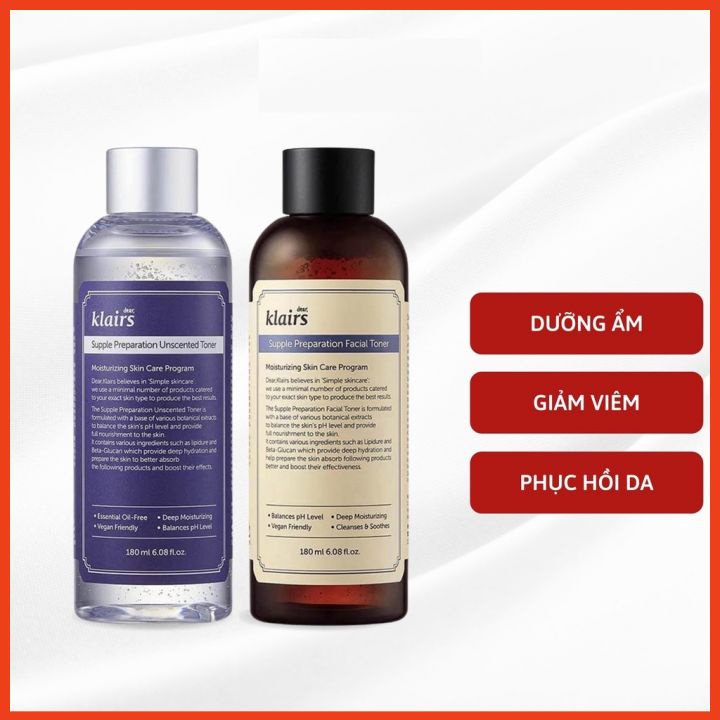 Toner Klairs Không Mùi - Nước hoa hồng Klairs Supple Preparation Facial Toner 180ml cho da nhạy cảm | BigBuy360 - bigbuy360.vn