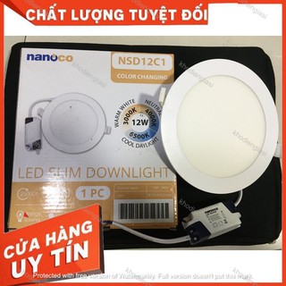 Đèn led âm trần siêu mỏng đổi màu nanoco 12w - nsd12c1
