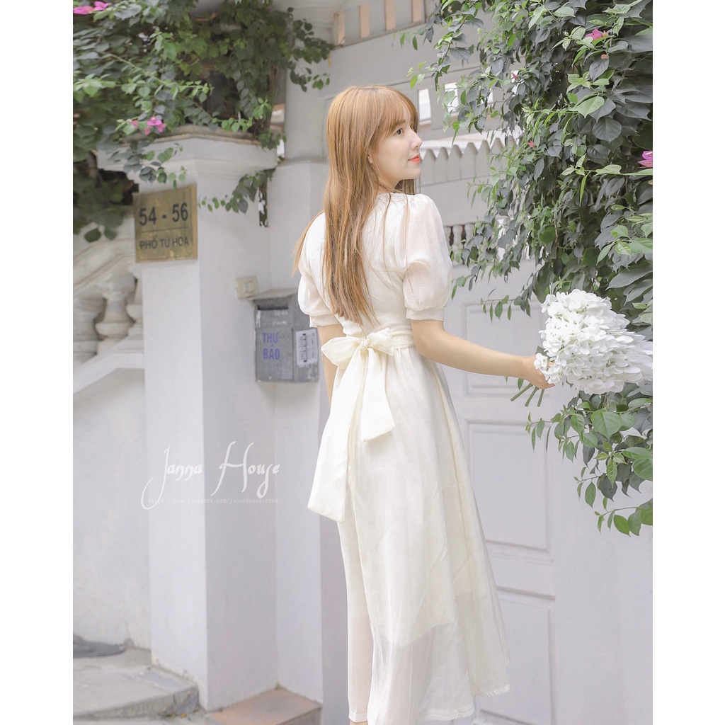 - Váy tiểu thư ulzzang thắt nơ - M52 - jannahouse