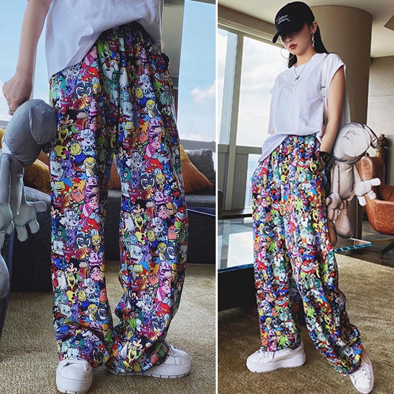 Quần Dài Lưng Thun In Họa Tiết Hoạt Hình Cá Tính Phong Cách Hiphop | BigBuy360 - bigbuy360.vn