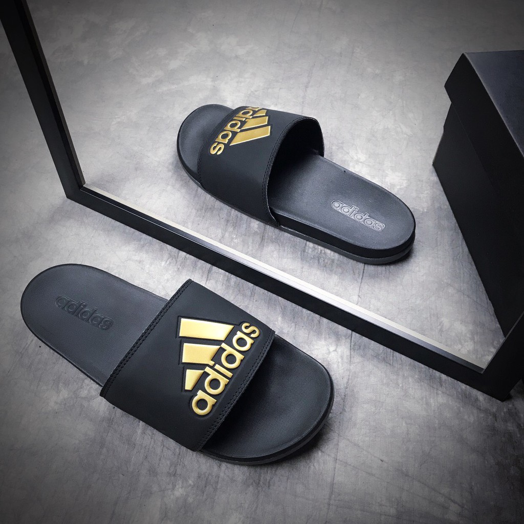 Dép Adidas Auth FREESHIPAdidas Adilette Comfort Slides Black Gold - Dép Nam Quai Ngang Chính Hãng - Simple Sneaker
