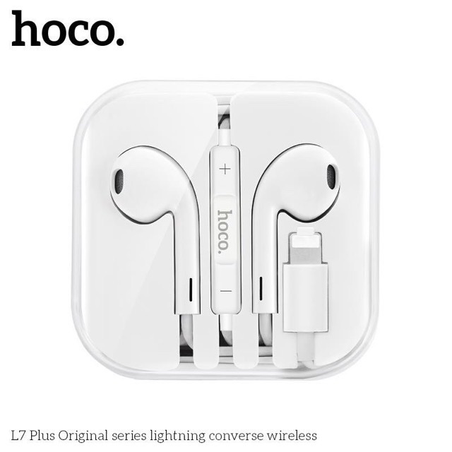 √Tai Nghe nhạc Lightning cho iPhone 7/7Plus, iPhone 8/8plus, iPhone X  Âm Siêu Hay Có Bluetooth Hoco L7 Plus -Chính Hãng