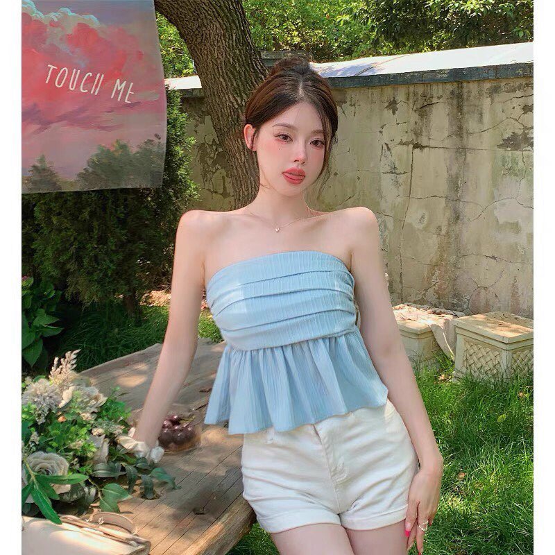 Áo Ống Nhún Lưng Trơn Đũi