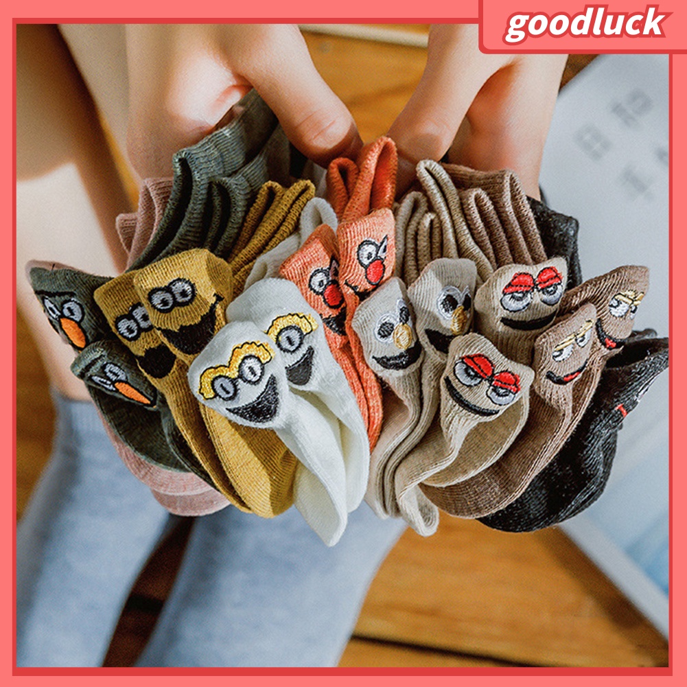 Đôi Tất Cotton Ngắn Hoạ Tiết Thêu Xinh Xắn Cho Nữ