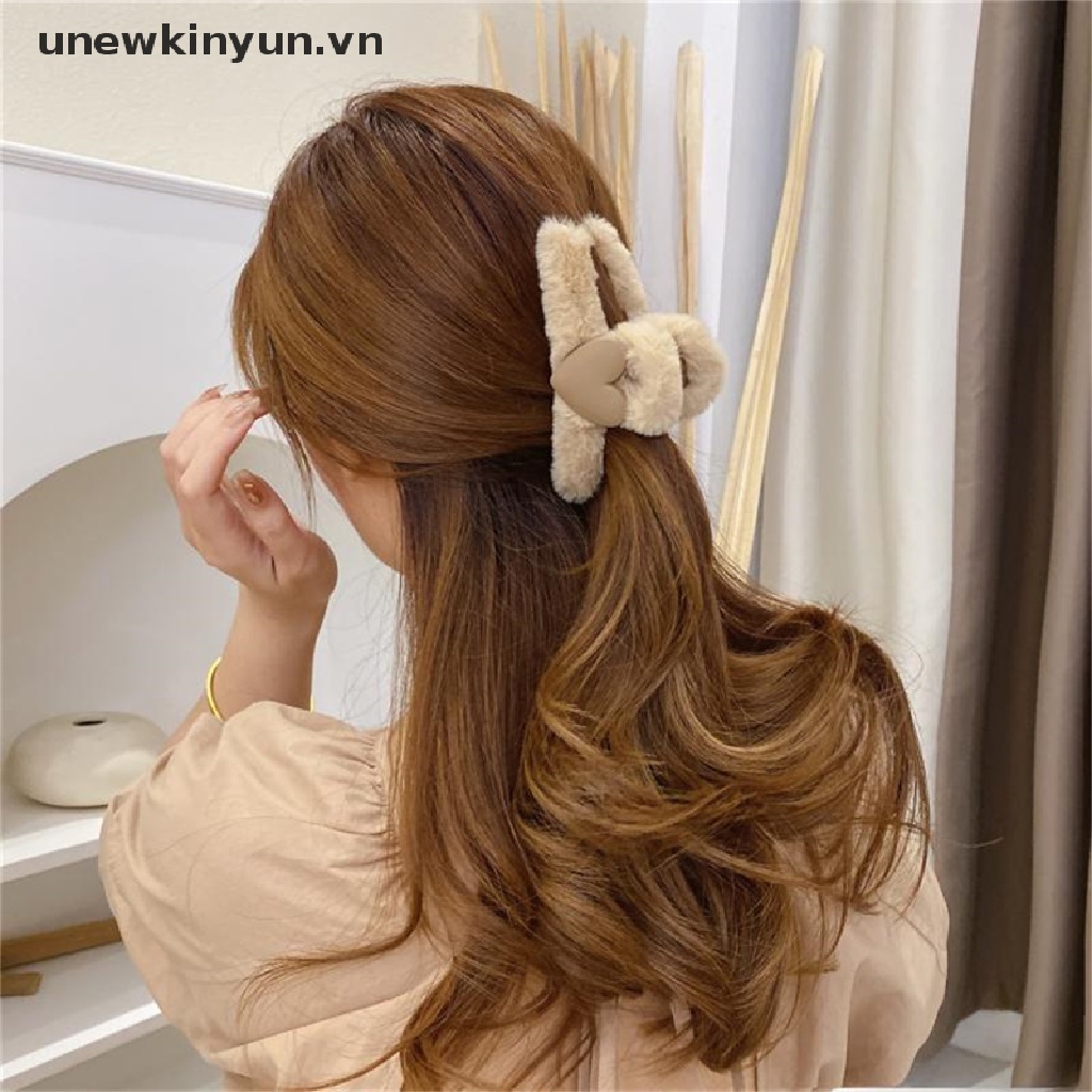 Kẹp Tóc Hình Trái Tim Thời Trang Mùa Đông Dành Cho Nữ