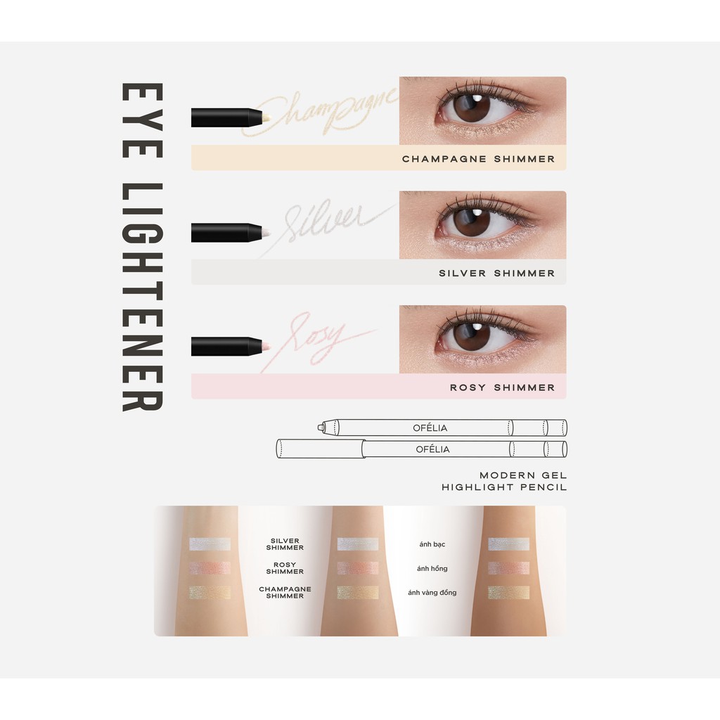 [Date 10/2022] Champagne Shimmer (ánh vàng đồng) - Chì Nhũ Mắt OFÉLIA Eye Lightener (0.5g)