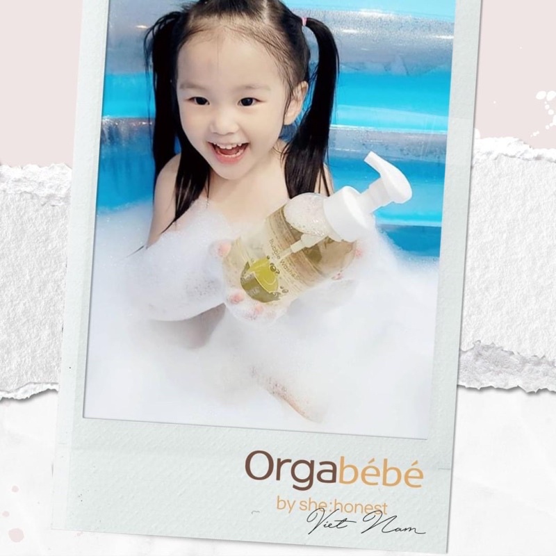 Sữa tắm gội thảo mộc tạo bọt cho bé Orgabebe Hàn Quốc cao cấp