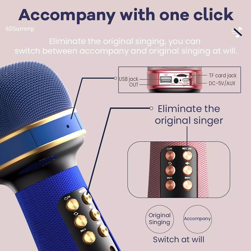 Micro Hát Karaoke kiêm loa Bluetooth Không Dây cho iOS Android