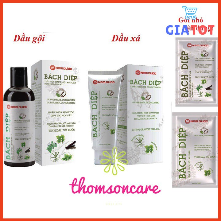 Dầu gội và dầu xả thảo dược Bách Diệp Ngăn rụng tóc - Hà Nội