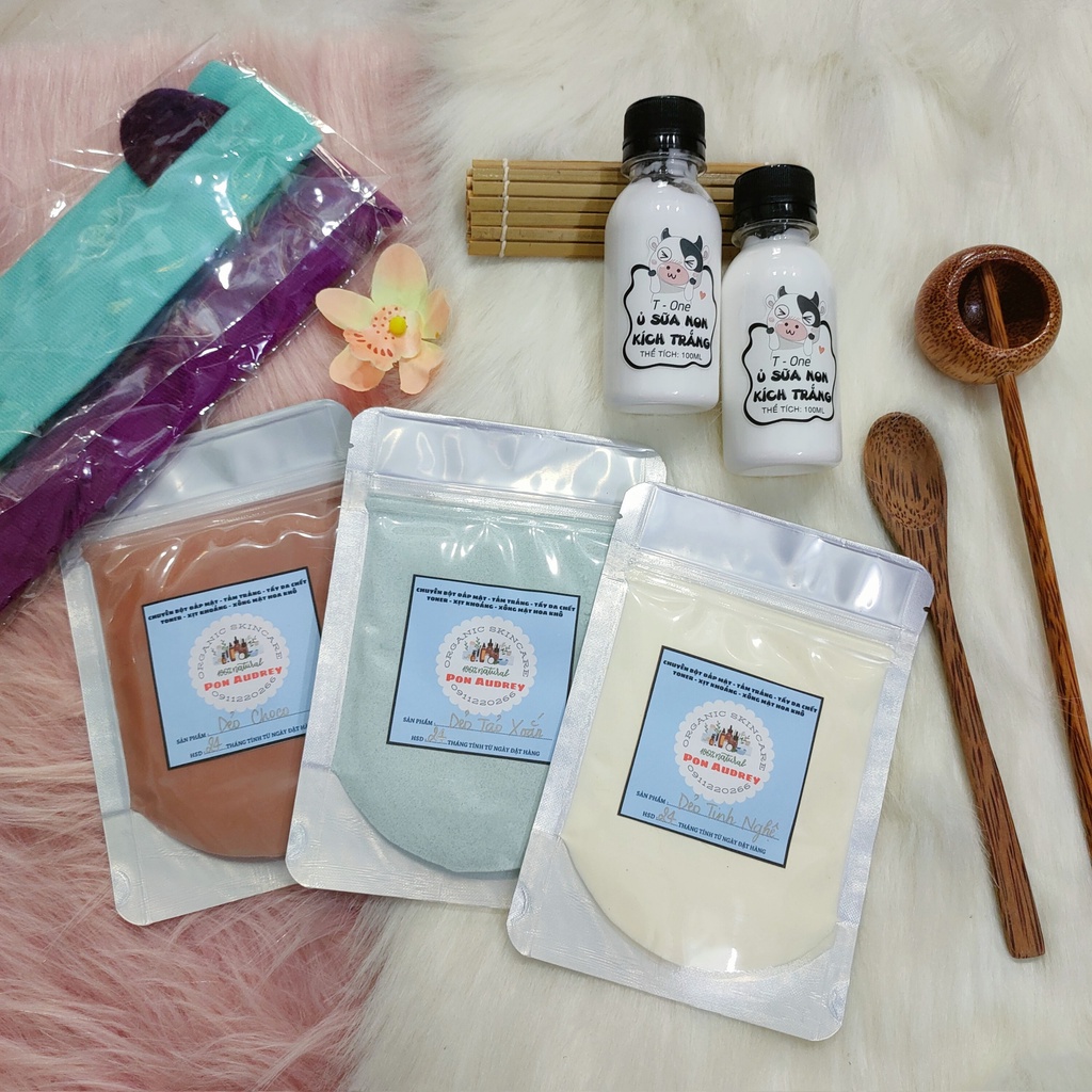 Mask Dẻo Collagen Tảo Xoắn / Tinh Nghệ / Choco - Bột Đắp Mặt Thiên Nhiên Handmade