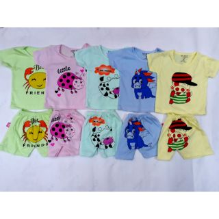 Set 5 bộ quần áo sơ sinh ngắn tay cotton cho trai bé gái