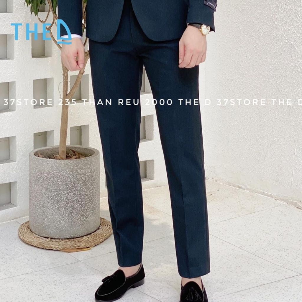 Quần Âu Nam The D Thiết Kế Trơn Màu Tối Giản, Chất Vải Mềm Mịn Tạo Cảm Giác Thoải Mái QV 235