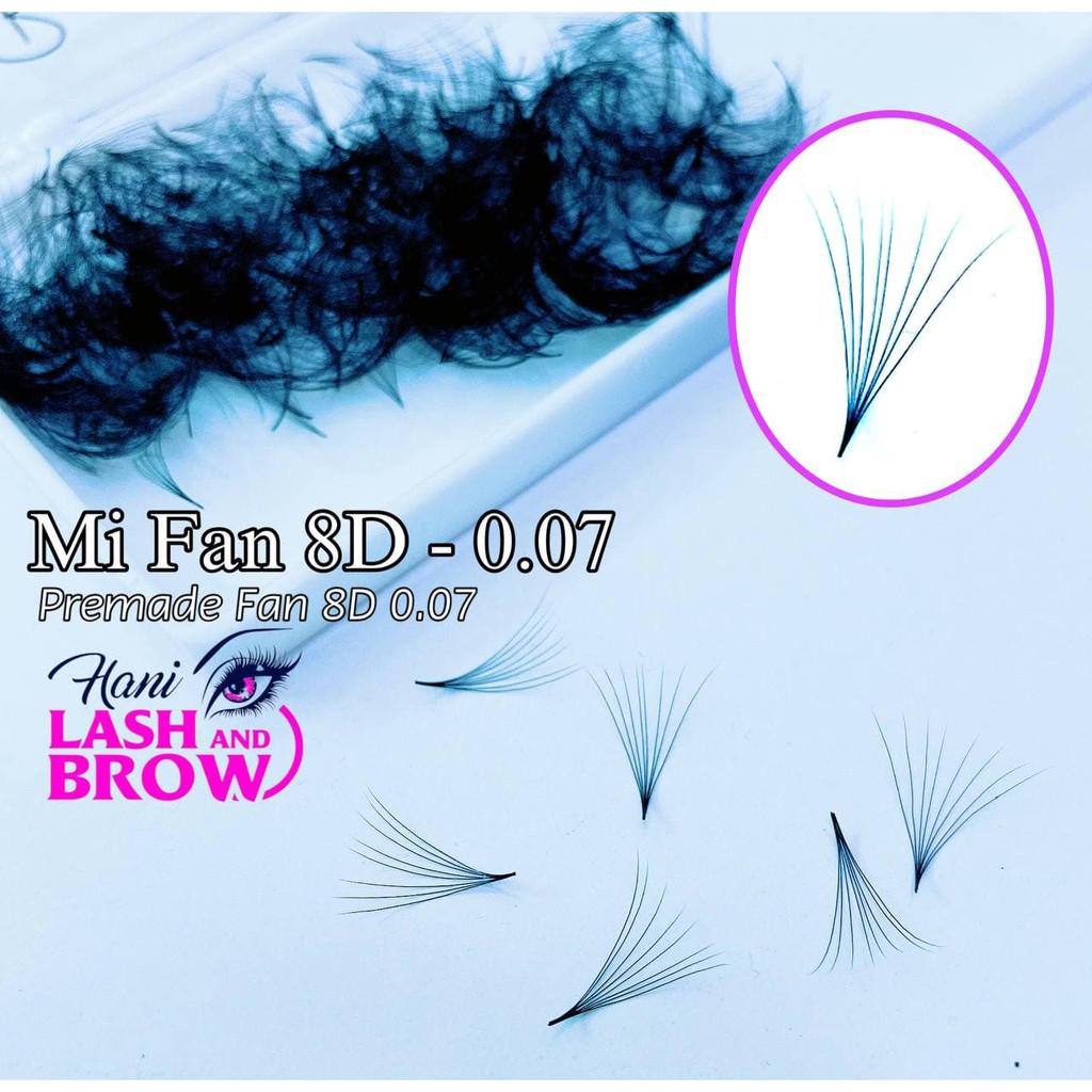 Mi Fan Sẵn 8D Độ Cong C , CC , D , U , M , L ( 0.05 ) - Lông Mi Tạo Fan Sẵn Cao Cấp Dễ Sử Dụng