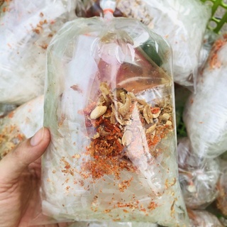 Sa tế, muối tôm nhuyễn, đậu phộng, ruốc sấy, hành phi ko tắc
