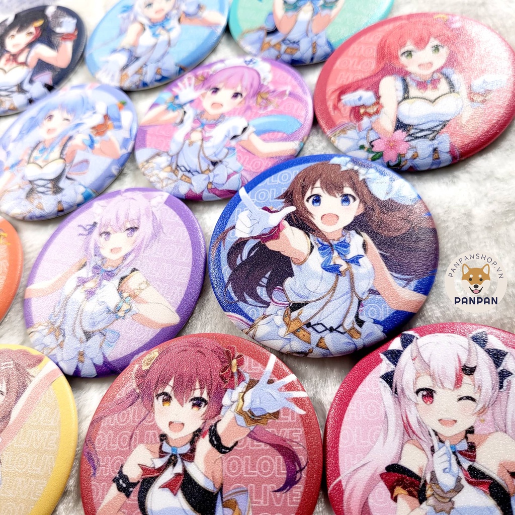Huy Hiệu Hololive VTuber Houshou Marine, Uruha Rushia, Hoshimachi Suisei, Shirakami Fubuki