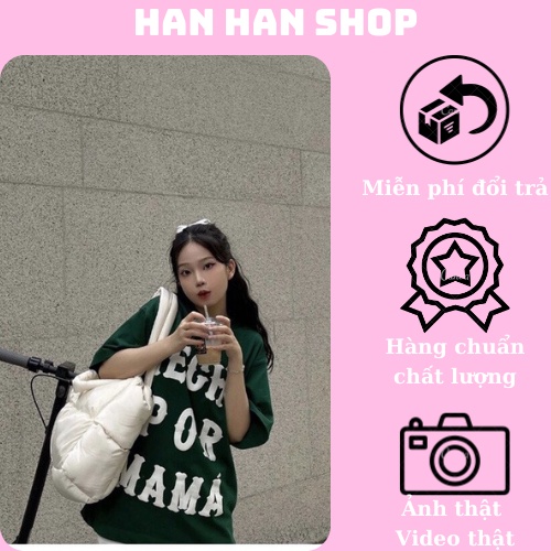 Áo Thun Nữ HECHO Màu Xanh Lá - Phông Tay Lỡ Dáng Rộng Unisex , Vintage - HANHAN SHOP