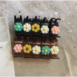 Kẹp tóc hoa cúc nhiều màu sắc 3 răng