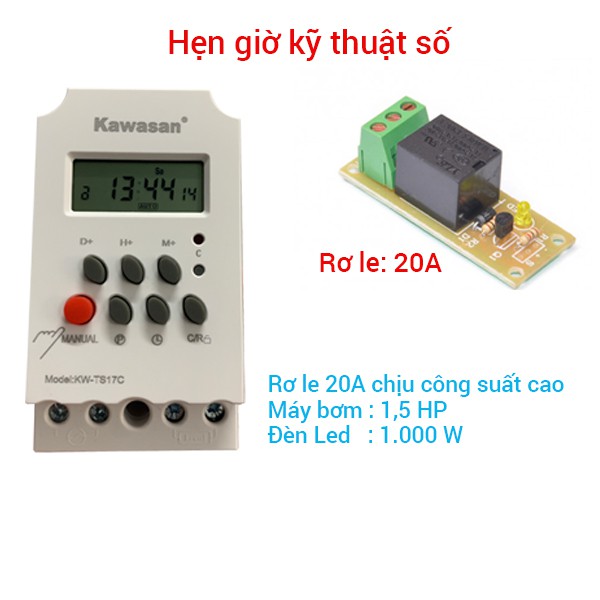 Công tắc hẹn giờ tự động Timer 24h Kawasan KW-TS17C