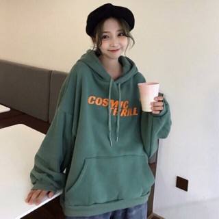 Áo hoodie ulzzang in chữ form rộng kèm ảnh thật