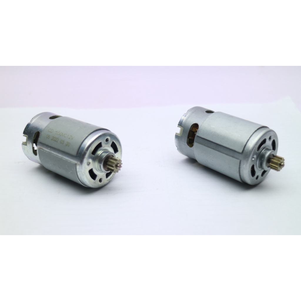 Motor DC RS550 12V Động Cơ Thay Thế Máy Khoan Pin 12V,Có Kèm Bánh Răng 12 Răng