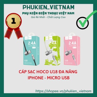 Cáp Sạc Hoco U18 đa năng ✓ Cáp IPhone - Micro USB