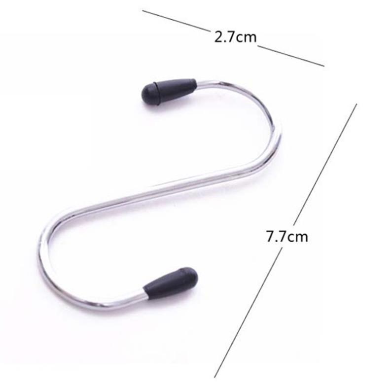 Vỉ 4 Móc Treo Đồ Hình Chữ S Thép Không Gỉ Chắc Chắn - MTDDT