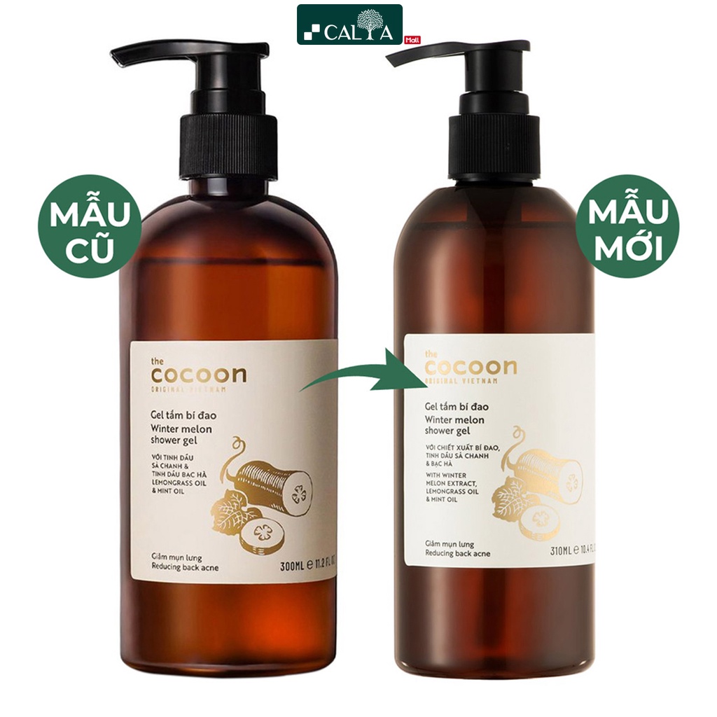 Gel Tắm Bí Đao Cocoon Giảm Mụn Cơ Thể, Mờ Thâm, Làm Sáng Da - Cocoon Winter Melon Shower Gel 310ml