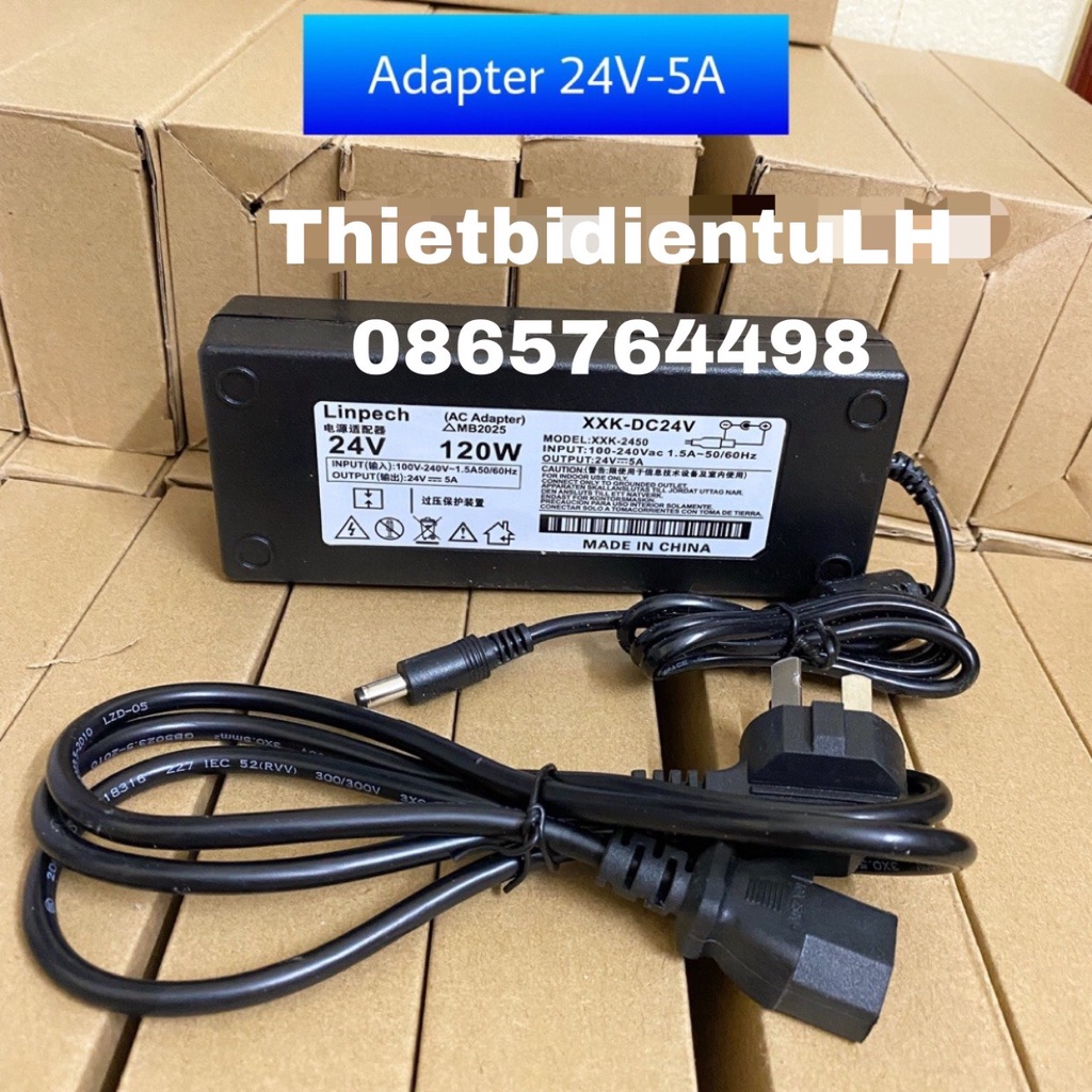 Nguồn adapter 24V 5A cho máy bơm nước, switch POE... Nguồn 24V 5A chính hãng Linpech