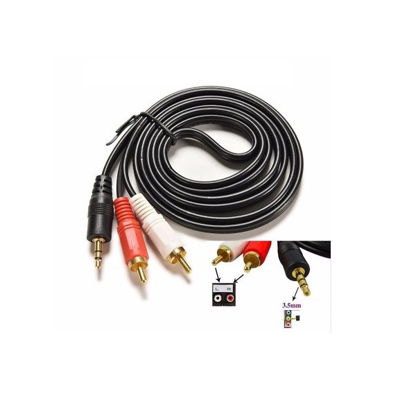 Dây loa audio 1 ra 2 , dây loa 1-2 jack 3.5mm ra 2 đầu bông sen